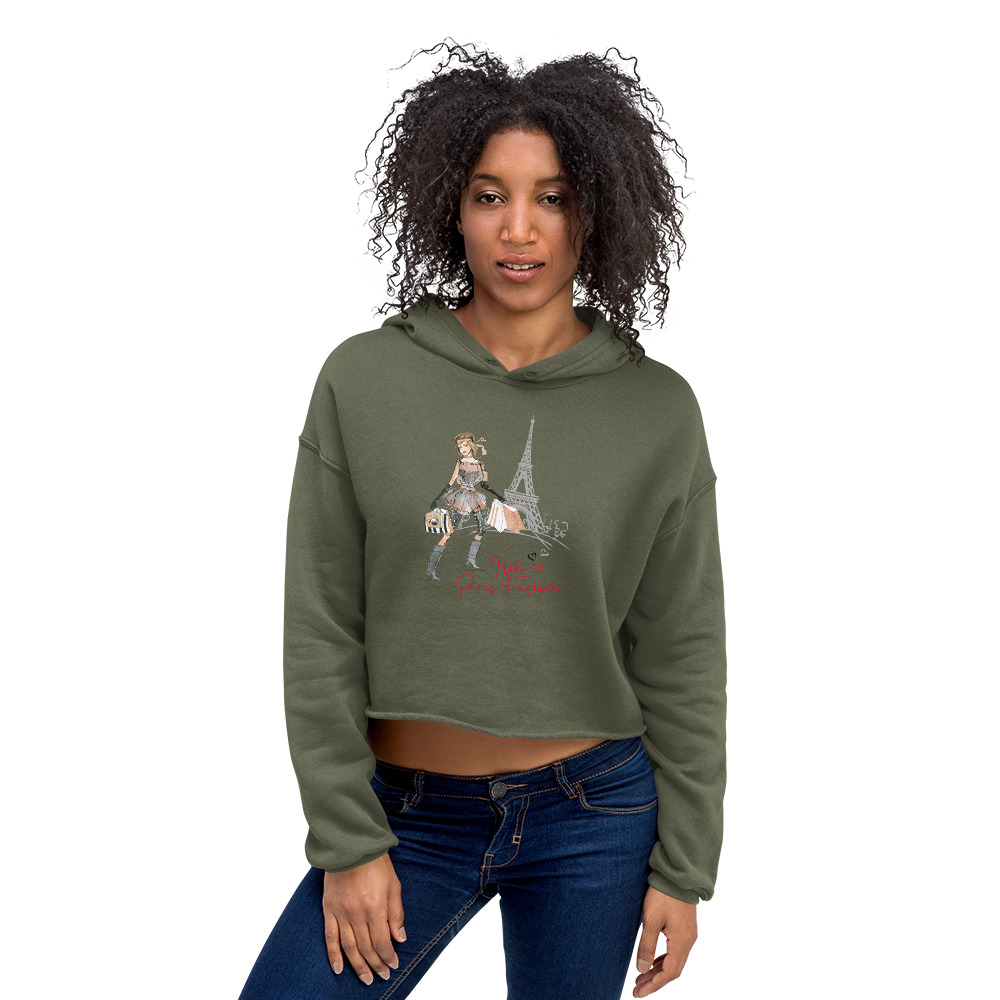 Ce Sweat-Shirt court à capuche Femme de la série la parisienne hetb