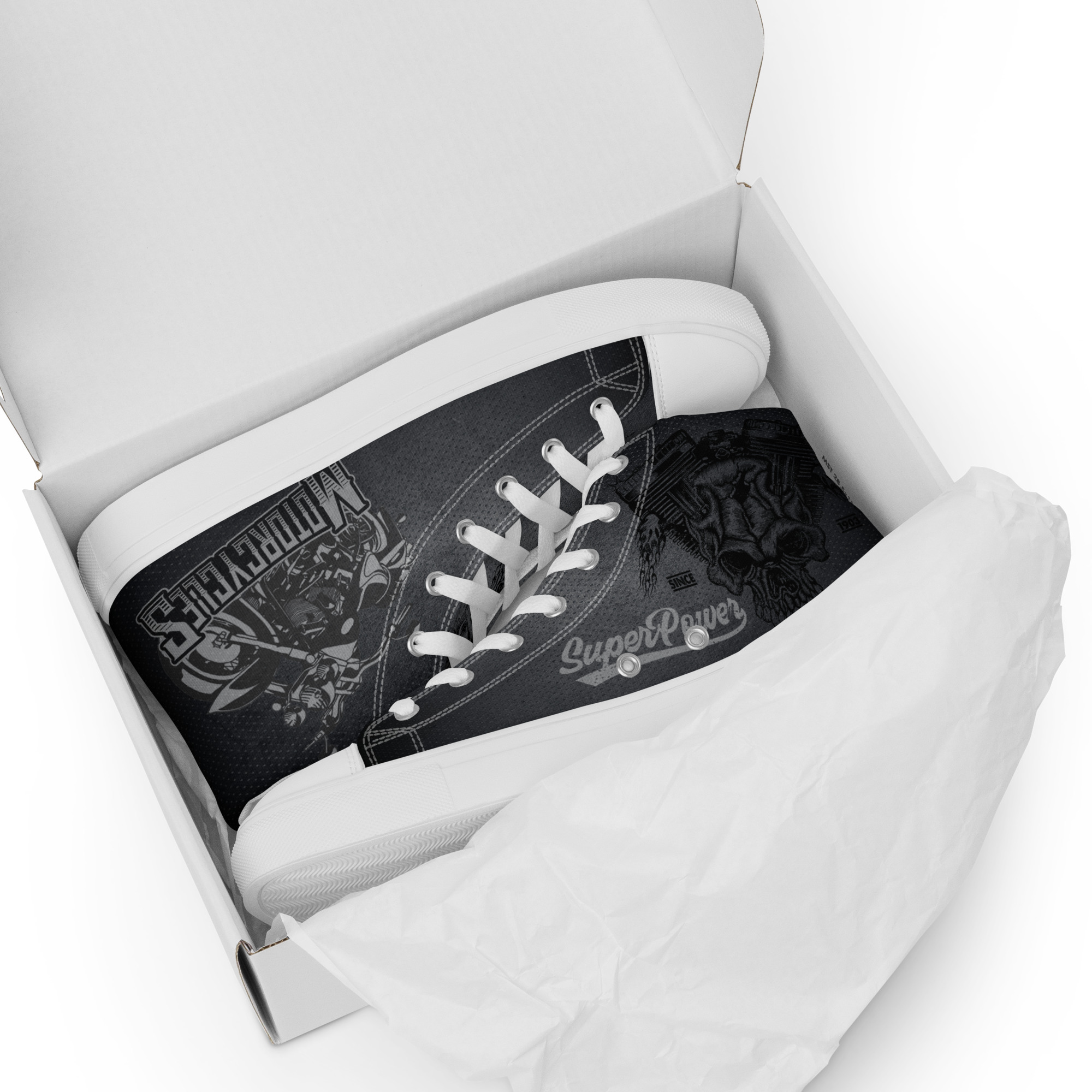 Baskets hautes en toile homme- BIKER – Image 4